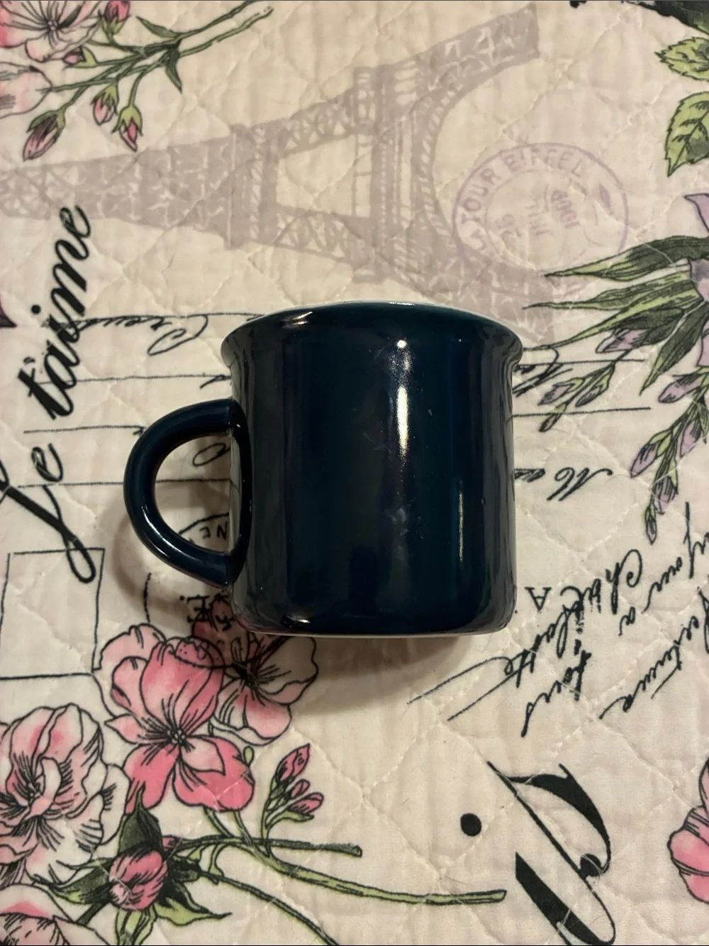 Gentleman Club Retro Ceramic Coffee Mug - Dark Blue